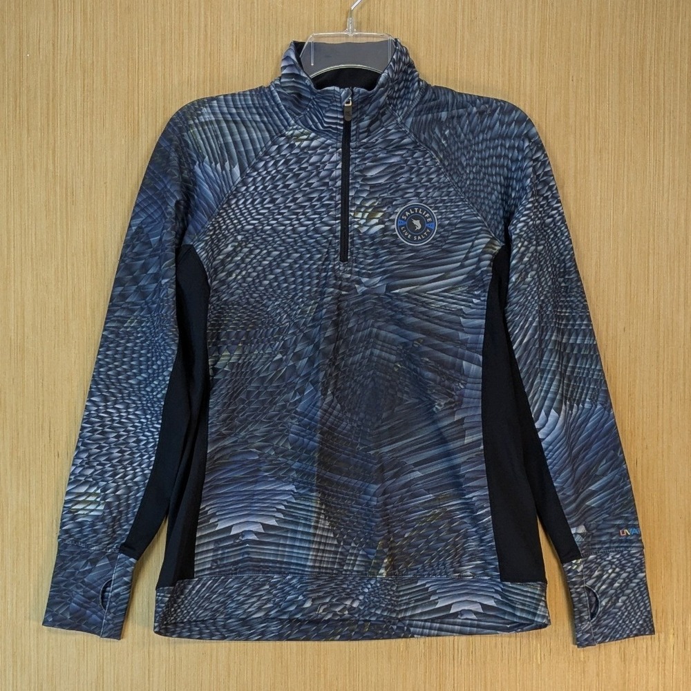 Salt Life Womens UVapor Beach Swim Performance Quarter Zip‎ Pullover Large Blue